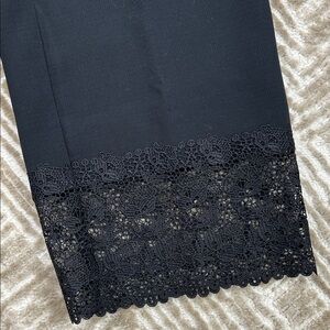 Lace Hem Black Women's Pants, size 4